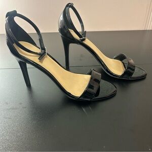 Apt. 9 Black Patent Leather Heels Open Toe Ankle Straps Size 9 Party Holiday